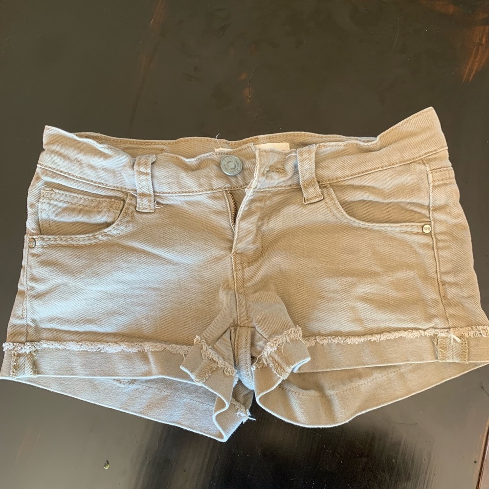 Tan jean shorts